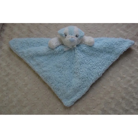 Dusty Blue Mini Stripe Dog Lovey Blanket